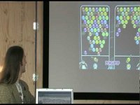 [Kaj de Vos showing PenguPop on graphical development version of Syllable Server during WinterSylCon 2010]