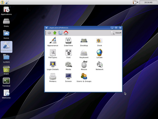 Скриншот Syllable OS 0.6.7